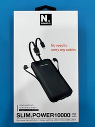 N.Brandz Slim.Power 10000mAh Power Bank with Built-in cables (Lightning / USB-C / Micro-USB / USB-A