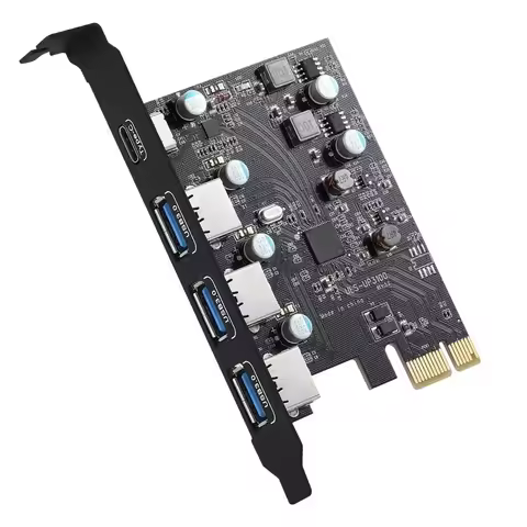 PCIE X1 Card To 3 PORTS USB A 3.0 USB-C3.1 Type C 4 Ports USB HUB Pci-e FL1100 Chip Expansion Adapte
