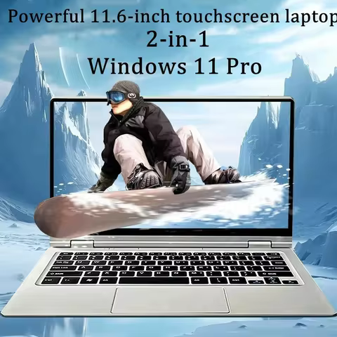 2025 Portable 2 in 1 Tablet Laptop Computer Intel N4020 11.6 Inch Touch Screen Notebook 8GB 128GB-1T