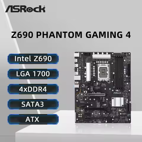 ASRock Z690 PHANTOM GAMING 4 Motherboard Supports i9-14900K i7-12700K i5-12400F CPU LGA 1700 4xDDR4 