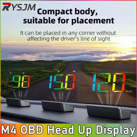 M4 Digital Speedometer KM/H MPH Head-up Display Car HUD OBD Windshield Projector Speed Alarm Auto El