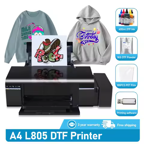A4 DTF Printer for L805 DTF Printer Direct Transfer Film Printer for Clothing Textile T-shirt Printi