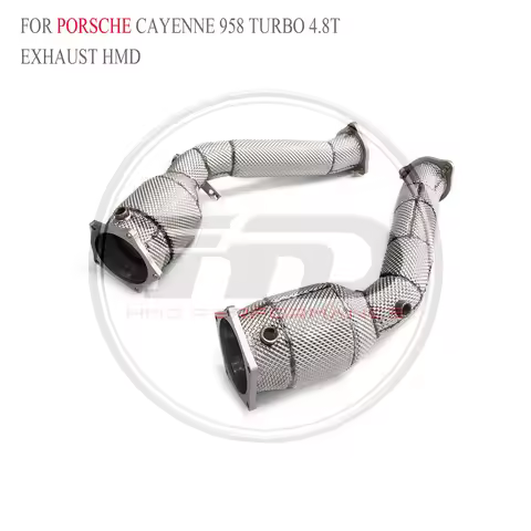 Performance Downpipe for Porsche Cayenne Turbo 958 4.8T V8 2011-2014 Stainless Steel Catless Exhaust
