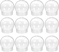 DOITOOL 24 Pack Snow Globes with Screw Off, 2.6 X 2.9 inch DIY Clear Water Globes Plastic Empty Jar 