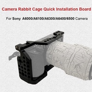 Aluminum Alloy Camera Cage Rig with Cold Shoe Mount 1/4 Threaded Hole for Sony A6000/A6100/A6300/A64