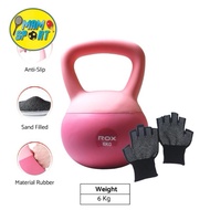 Kettlebell Dumbbell Barbell Weight Lifting Gym Fitness ROX LADIES RUBBER 6Kg Plus Glove Original