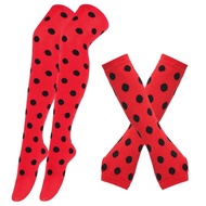 royal Insect Dots Print Over Knee Stockings and Arm Sleeve Halloween Cosplay Costume