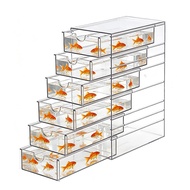 Transparent Transparent Multi-Layer Drawer Type Goldfish Tank Creative Storage Box Desktop Storage B