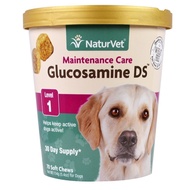 NaturVet, Glucosamine DS For Dogs &amp; Cats, Maintenance Care, Level 1, 70 Soft Chews [Made in USA]