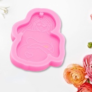 flgo Glossy Pregnant Women for Key Chain Decoration Resin Casting Mold Handicrafts Jewelry Necklace 