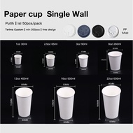 [50psc] Thick Paper cup Single Wall 1oz 2.5oz 3oz 8oz 12oz 16oz 22oz Coffee Paper cup 1oz 3oz 8oz 12