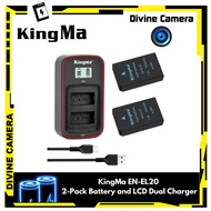 KingMa EN-EL20 2-Pack Battery and LCD Dual Charger Kit for Nikon COOLPIX P1000 P950 J1 J2 J3 S1