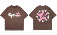 2023ผู้ชายเสื้อยืดแนวฮิปฮอป Y2K Streetwear Star พิมพ์ Punk Gothic Tshirt Harajuku แฟชั่น Casual หลวมเสื้อด้านบน