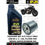 PACKAGE SET - PJ1 FULLY MA + ESTER 15W-50 / 10W-40 ENGINE OIL 1L x 3 + OIL FILTER FOR BENDA NAPOLEON