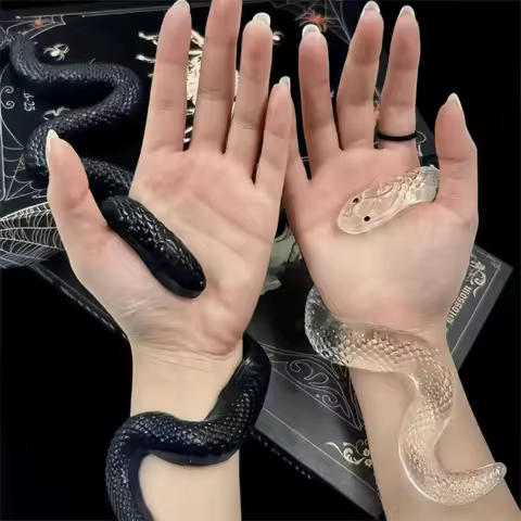 Transparent Snake Squeezing Simulation Durable Plastic Fake Snake Prank Soft Rubber Realistic Snake-