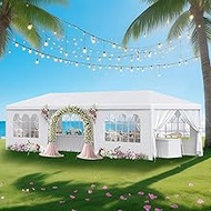 2025 Upgrade 10x30 Party Tent, Outdoor Large Tents for Parties, Wedding, Event, White Canopy Tent wi