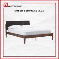 TUCKER 2.1M Solid Wood Queen Bed Frame Queen Bedframe Katil Kayu Queen Size Bed Katil Queen Kayu Katil Divan Queen Divan