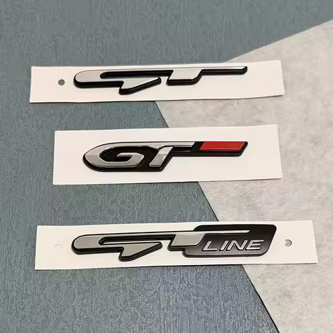 3D Chrome Car GT Line Sticker Emblem Logo For Kia GT Line Sportage Ceed Picanto K5 K3 Stonic Auto Ba