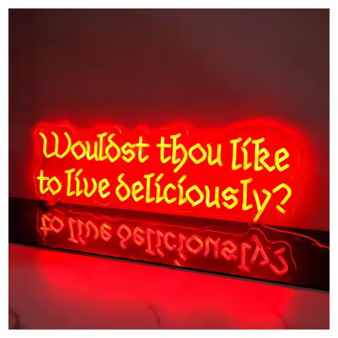 Wouldst Thou Like to Live Deliciously Neon Sign Gothic Neon Sign Gothic Decor Bar Home Art Wall Deco