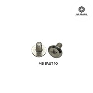 10 M6 BOLTS THIN SCREWDRIVER UNIVERSAL HELMET BOLTS HLEM BOLTS