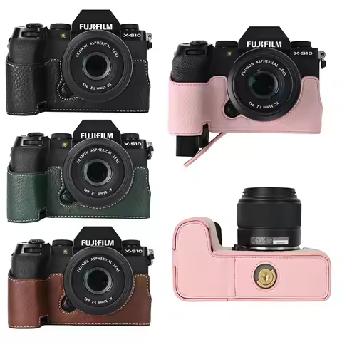 PU Leather Camera Half Case for Fujifilm Fuji XS10 XS20 XT30 XT30II XT20 XT10 XT5 X100VI XM5 Battery