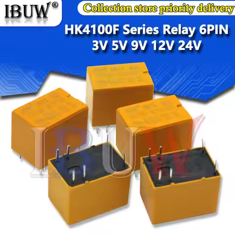 5PCS HK4100F Series Relay hk4100F-DC12V HK4100F 12V DIP6 3A 250V AC/ 3A 30V DC 3V 5V 9V 24V HK4100f-