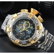 INVICTA Wrist Watch Quartz Movement Stainless Steel Strap Black Dial Men's Watch