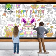 ZILUOLAN Easter Tablecloth, DIY Art Craft Easter Giant Coloring Poster, Creative Cartoon Bunny Doodl