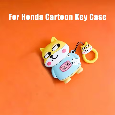For Honda Cartoon Key Case Shell Car Key Protection Cover Key Holder Key Fob Cover