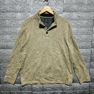 G.H. BASS 1/4 ZIP VINTAGE PULLOVER SWEATSHIRT SWEATER SHIRT LONG SLEEVE POLO GREY LARGE 23x29