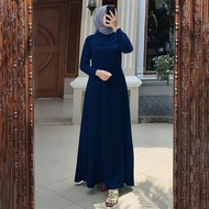 Thalita Dress Gamis Brokat Tile Kombinasi Satin Terbaru Modern Baju Kondangan Engagement Wisuda Simple Mewah
