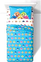 Baby Shark Bedding Twin Size 3 Piece Shark City Sheet Set for Boys and Girls - 100% Polyester and Super Soft - 1 Fitted Sheet, 1 Flat Sheet, and 1 Standard Size Pillowcase