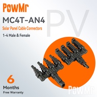 PowMr One pair MC4 T Branch Solar Panel Cable Connectors Male & Female 1-2/3/4/5/6 Waterproof MC4T-A