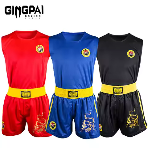 Adult Children Boxing Uniform Sanda Suit Wushu Sanda Combat Shorts Muay Thai Shorts Martial Arts Tra