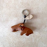 動物森林-水豚-真皮植鞣 皮革鑰匙圈 吊飾 動物造型
