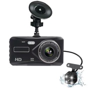 【เก็บเงินปลายทาง】กล้องติดรถยนต์ 2025 หน้าจอสัมผัส2.5D 4นิ้ว กล้องหน้า-หลัง Full HD 1080P มองเห็นกลาง