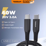Tessan 60W Type-C to Type-C Fast Charging 1M Cable Data Wire Charging Cable