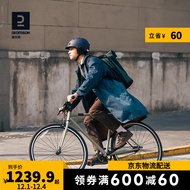 迪卡侬自行车官方城市自行车通勤平把公路男女UBB 绿卡其 S码(165-178 CM)（无脚撑） 28英寸