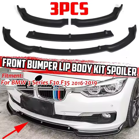 F30 F35 Front Lip 3Pcs Car Front Bumper Splitter Lip Spoiler Body Kit Diffuser For BMW 3 Series F30