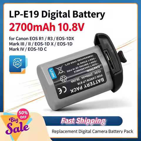 New 2700mAh 10.8V LP-E19 Replacement Digital Battery for Canon EOS R1 R3 EOS-1DX Mark III II EOS-1D 