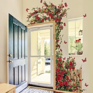 Rose Vine Fence Butterfly Deco Decals For Office, Shop, Store, home Sticker