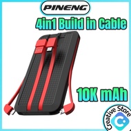 Build In Cable Powerbank Pineng Original Powerbank10k Power Bank 10000mah Powerbank Full Power Bank