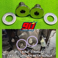 2pcs STAINLESS axle oil bolts Honda automatic axle oil bolts Honda automatic axle oilRings