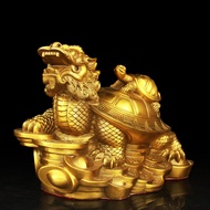 Bronze Dragon Turtle Desktop Ornaments Lucky Fortune Town House Pure Copper Gossip Mother Child Drag