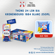 Thùng 24 lon Bia Pháp Kronenbourg 1664 Blanc 250ml - Độ cồn 5%