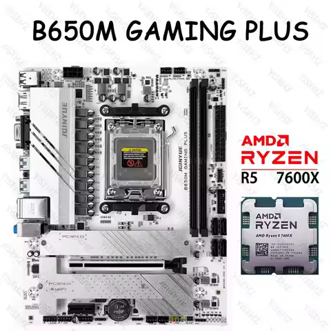 JGINYUE B650M AM5 Motherboard Ryzen 5 7600X CPU Processors DDR5 dual channel Memory RAM RAM M-ATX B6