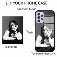 Custom Casing Tempered Glass case Samsung Galaxy A32 A52 A72 A31 A51 A71 A12 A20 A20s A02 A02s A30 A30s A50 A50s A70 A10 A10s A11 M11 A8 star Note 10 lite DIY Glass Hard Cover Fullprint