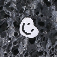1 Pair (2pcs) Heart Stud Smiley Piercing Earrings – Minimalist & Playful Daily Wear Accessories
