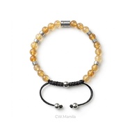 CW Manila - 0RION Adjustable Bracelet - 6mm Citrine Stone with Hematite Spacer bracelet for woman