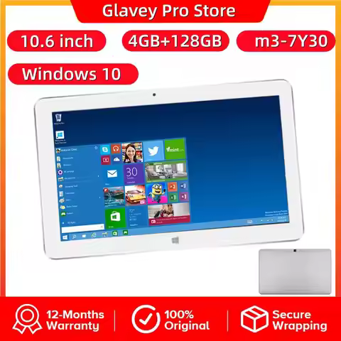 Kubi Plus 10.6" Windows 10 Tablet PC 4GB RAM 128GB ROM 1920x1080 IPS WiFi 64-bit Intel Core m3-7Y30 